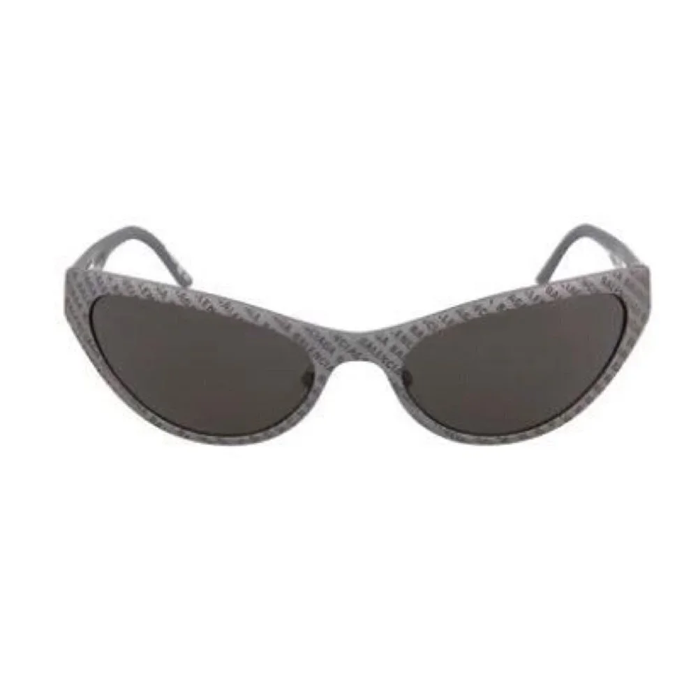 Balenciaga Logo Womens Grey Aluminum Metal Frame UV Sunglasses with Case New